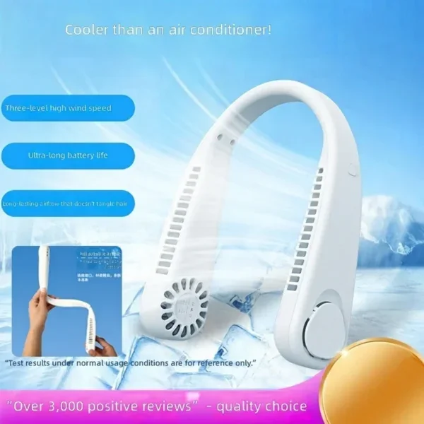 Powered Bladeless Neck-hanging Fan, USB, Portable, 6-8