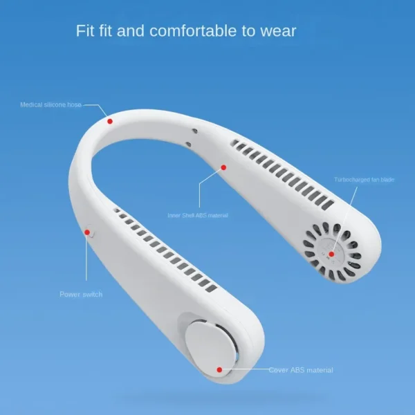 Powered Bladeless Neck-hanging Fan, USB, Portable, 6-8 - view 2