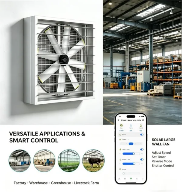 Powered Industrial Exhaust Fan, Solar, 46700CMH, BLDC - view 5
