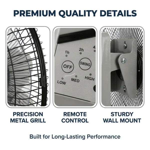 Premium Wall Mounted Fan, Electric, Plastic - view 3