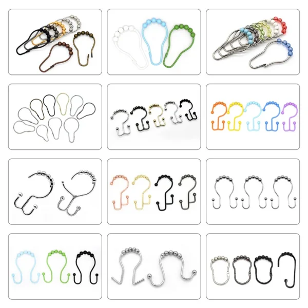 Proof Eco-friendly Shower Curtain, Iron, Curtain Hooks - view 6