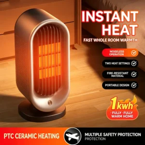 Ptc Ceramic Space Heater, Portable, AC Powered, Electric