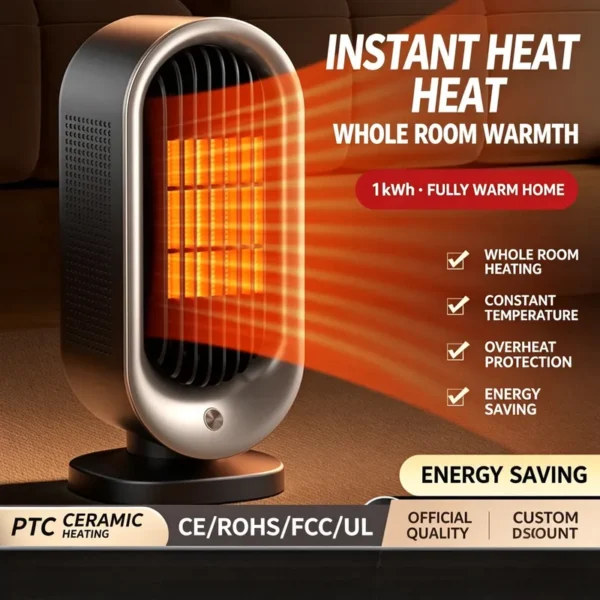 Ptc Ceramic Space Heater, Portable, AC Powered, Electric - view 4