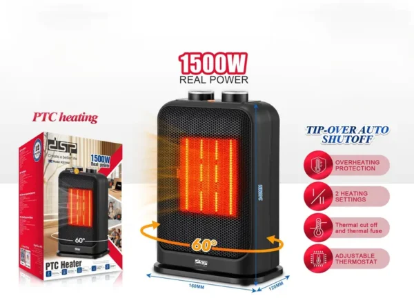Ptc Fan, DSP, 1500W, 60° - view 4