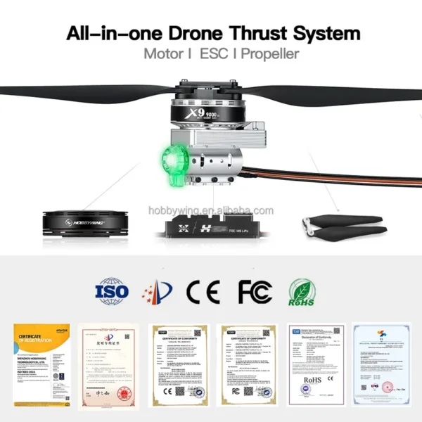 Quadcopter Drone Brushless Motor, X9, 9616, 110kv, 120a - view 4