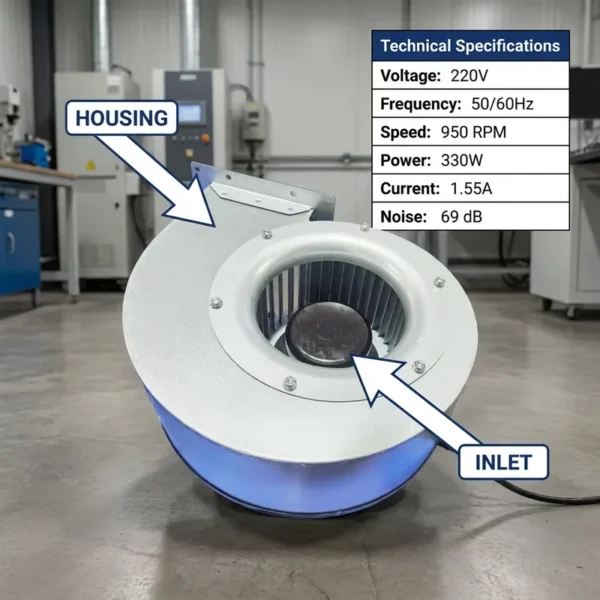 Radial Fan, F3P250-EC102-002, 220V, 50/60HZ
