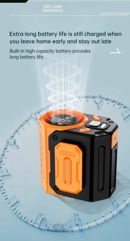 Rechargeable Cooling Neck Fan, Portable, 5v, Battery - view 2
