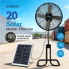 Rechargeable Electric Standing Fan, Solar, 15W, Plastic