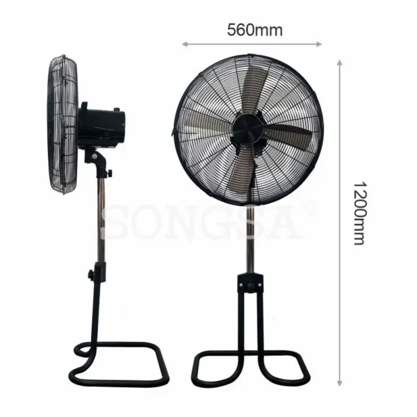 Rechargeable Electric Standing Fan, Solar, 15W, Plastic - view 4