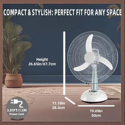 Rechargeable Fan, 12V, Wall - view 2