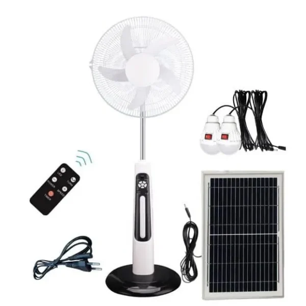 Rechargeable Floor Stand Fan, Solar, 30W