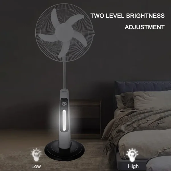 Rechargeable Floor Stand Fan, Solar, 30W - view 6