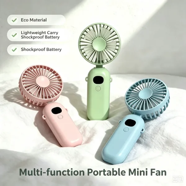 Rechargeable Handheldneckband Mini Fan, Portable, 2000mAh - view 2