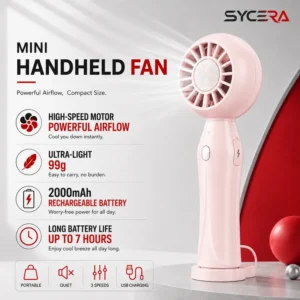 Rechargeable Mini Handheld Fan, 2000mAh, USB, 99g