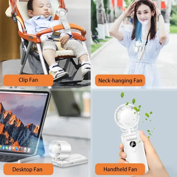 Rechargeable Mini Usb Fan, Portable, 3600mAh - view 5