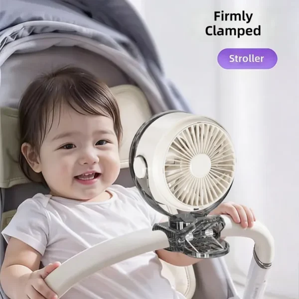 Rechargeable Small Desk Fan, Portable, 3000mAh, USB-C - view 3