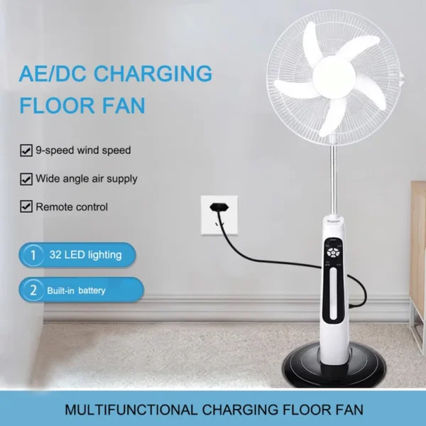 Rechargeable Stand Fan, 12V, Solar - view 3