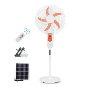Rechargeable Standing Fan, Solar, 30W, Plastic