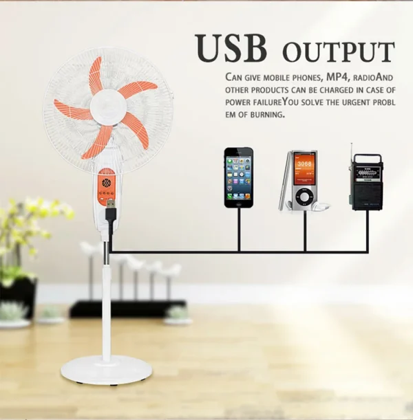 Rechargeable Standing Fan, Solar, 30W, Plastic - view 3