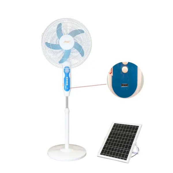 Rechargeable Standing Solar Fan, Portable, 7.4V - view 3