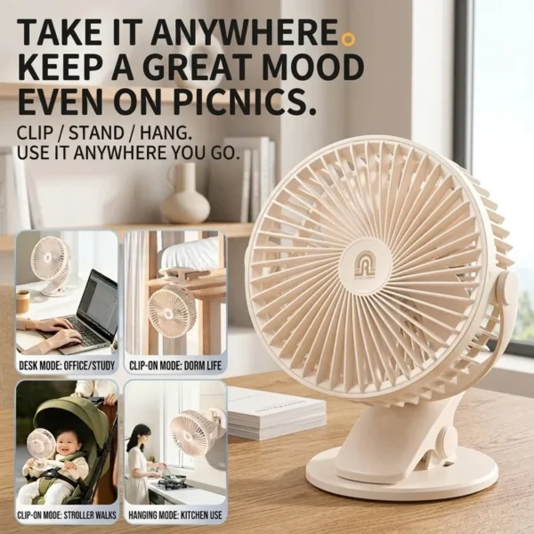 Rechargeable Usb Mini Fan, Portable - view 2