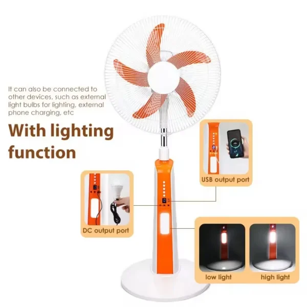 Remote Control Standing Fan, 16inch, Solar - view 5