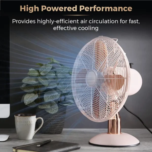 Retro Electric Desk Fan, 10", Metal - view 2