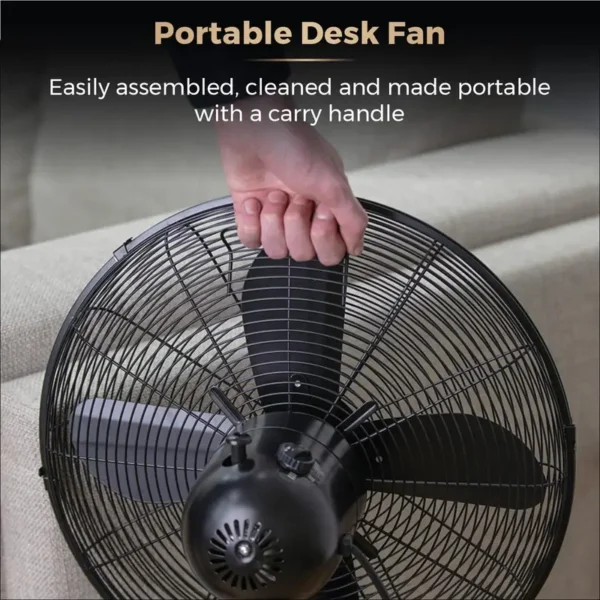 Retro Electric Desk Fan, 10", Metal - view 3