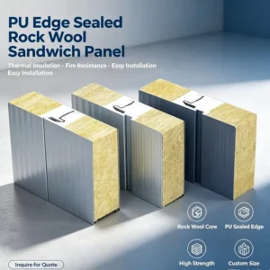 Rock Wool Sandwich Panel, 50/75/100/150mm, Steel