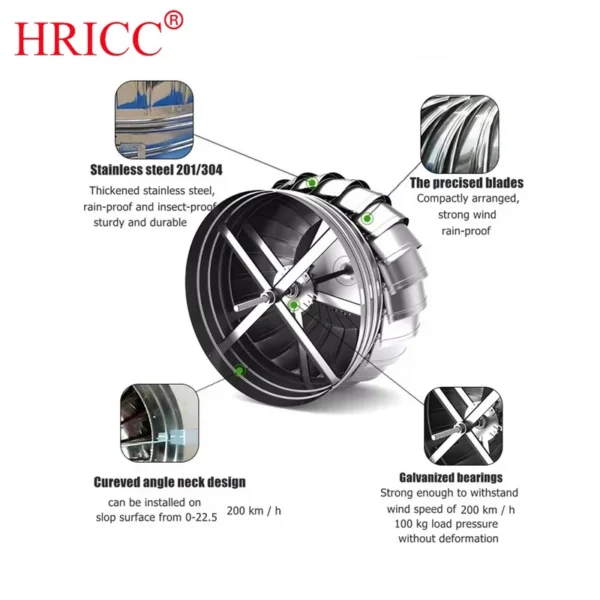 Rooftop Ventilation Fan, 400mm, Wind driven - view 3