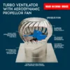 Rooftop Ventilation Fan, 400mm, Wind driven - view 4