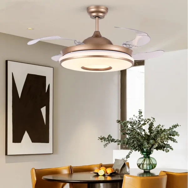 Room Ceiling Retractable Fan, LED, 6-Speed - view 2