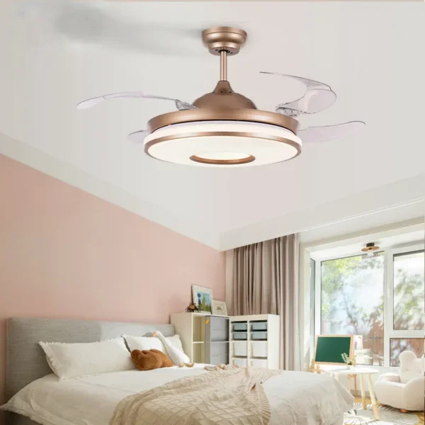 Room Ceiling Retractable Fan, LED, 6-Speed - view 4