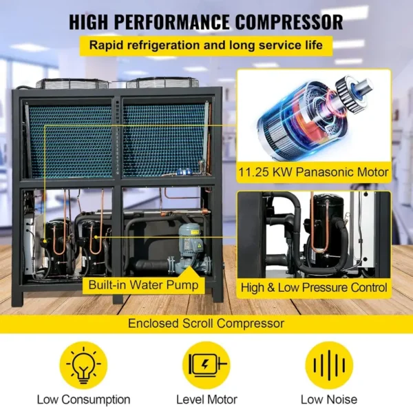 Ruhai Industrial Water Chiller, 5-30°C, 380V, R407c - view 5