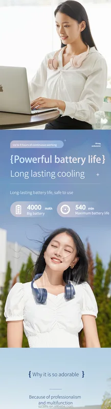 Semiconductor Refrigerating Neck Fan, Portable, 4000mAh - view 3