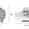 Silencer Booster Duct Fan, Ceiling, 220V, 40 - view 6