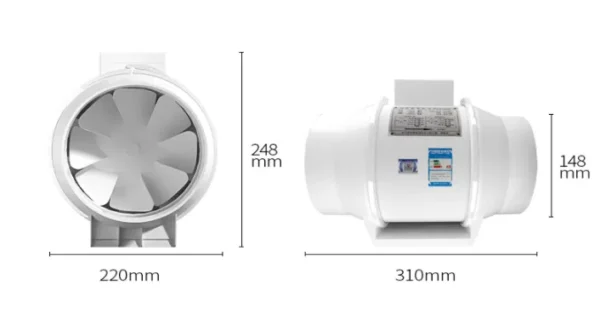 Silencer Booster Duct Fan, Ceiling, 220V, 40 - view 6