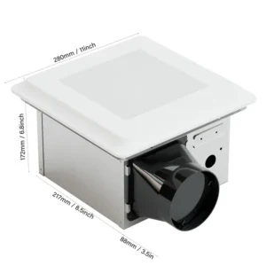 Silent Bathroom Exhaust Fan, Wall, LED, CFM, 20W