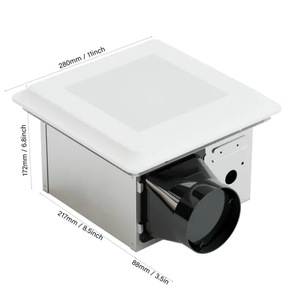 Silent Bathroom Exhaust Fan, Wall, LED, CFM, 20W