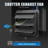 Silent Shutter Exhaust Fan, 350mm, 100-120V, Wall, Aluminum - view 2