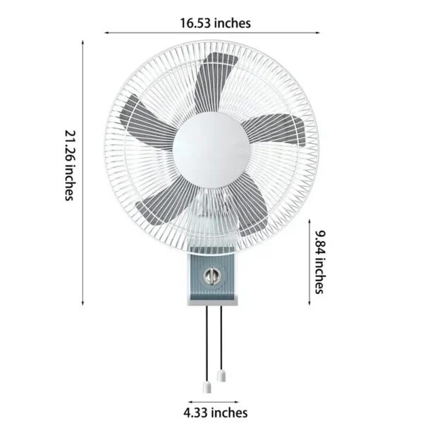 Silent Wall Mounted Fan, AC90-265V~, Electric - view 2