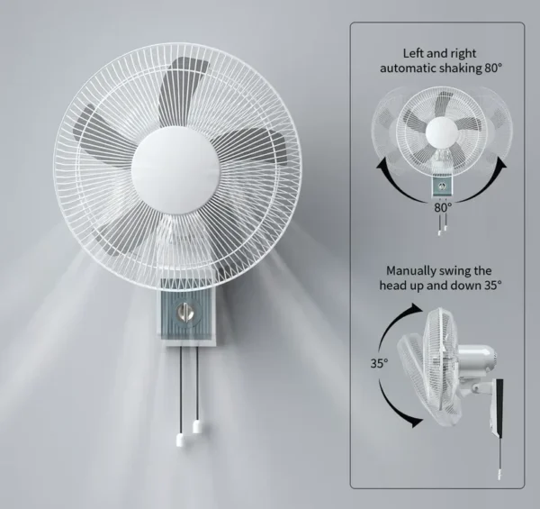 Silent Wall Mounted Fan, AC90-265V~, Electric - view 6