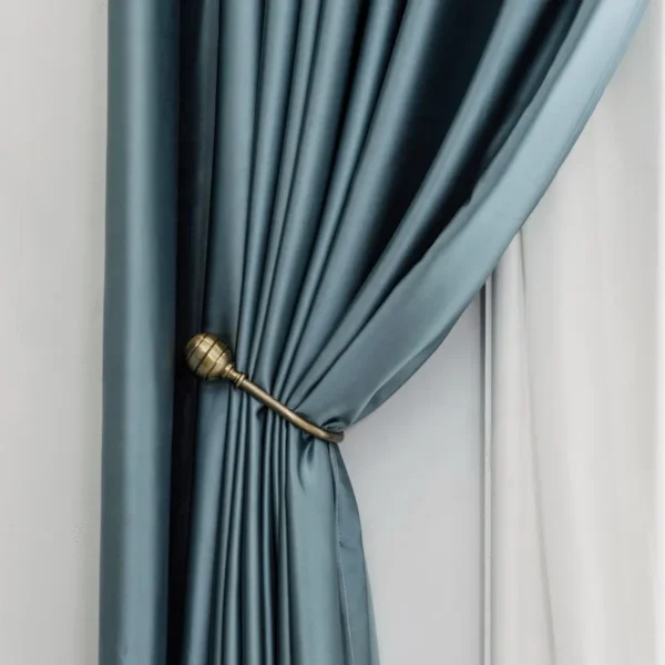 Silk Blackout Ready Curtain, 100% Silk, Grommet - view 4