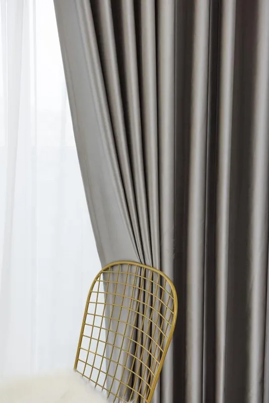 Silk Blackout Ready Curtain, 100% Silk, Grommet - view 5