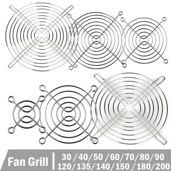 Silver Color Metal Fan, 30mm, 40mm, 60mm, 80mm - view 2