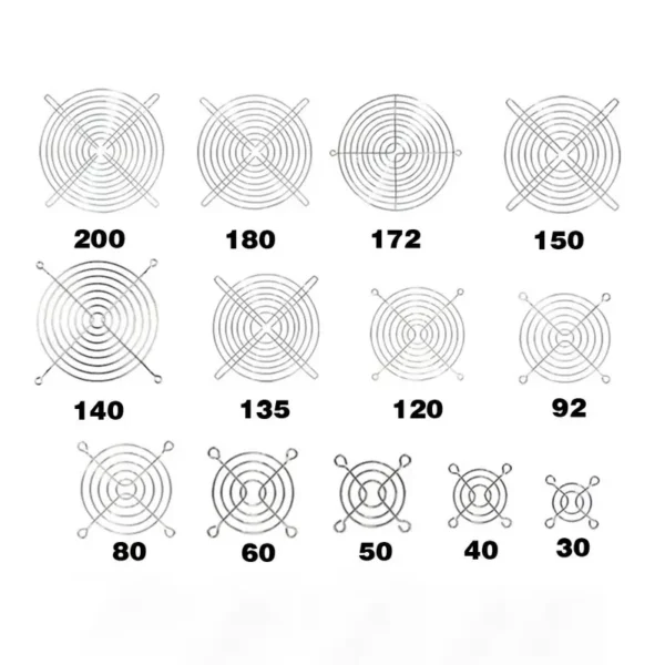 Silver Color Metal Fan, 30mm, 40mm, 60mm, 80mm - view 6