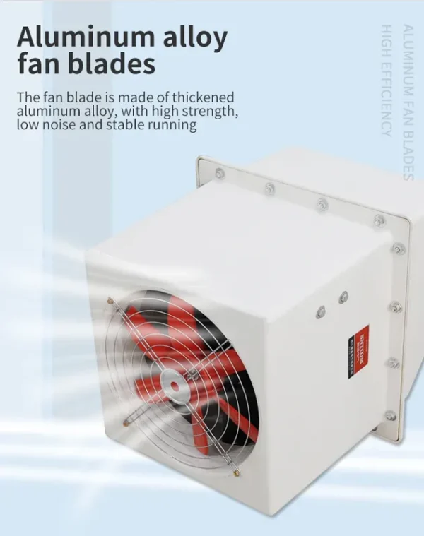 Slanted Industrial Exhaust Fan, Steel, FRP, Axial, Wall - view 5