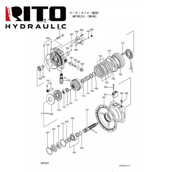 Slewing Motor, RITO, 4439418, ZX280LC, 4484557 - view 3