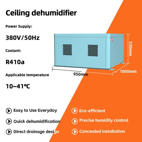 Smart Ceiling Mounted Dehumidifier, 368L/D, Ducted - view 2