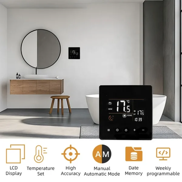 Smart Thermostat Water Boiler, LCD, AC 90-240V, Electric - view 3